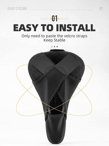 ROCKBROS | Gel Sattelbezug für Fahrradsattel – Universeller Sattelüberzug mit Regenschutz, Komfortables Gelpolster für MTB und Rennräder